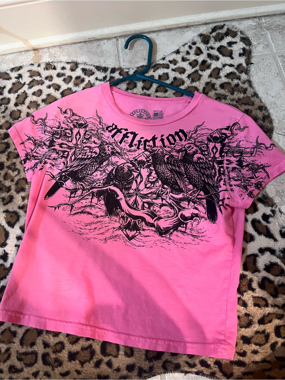 Affliction Pink Graphic Baby Tee